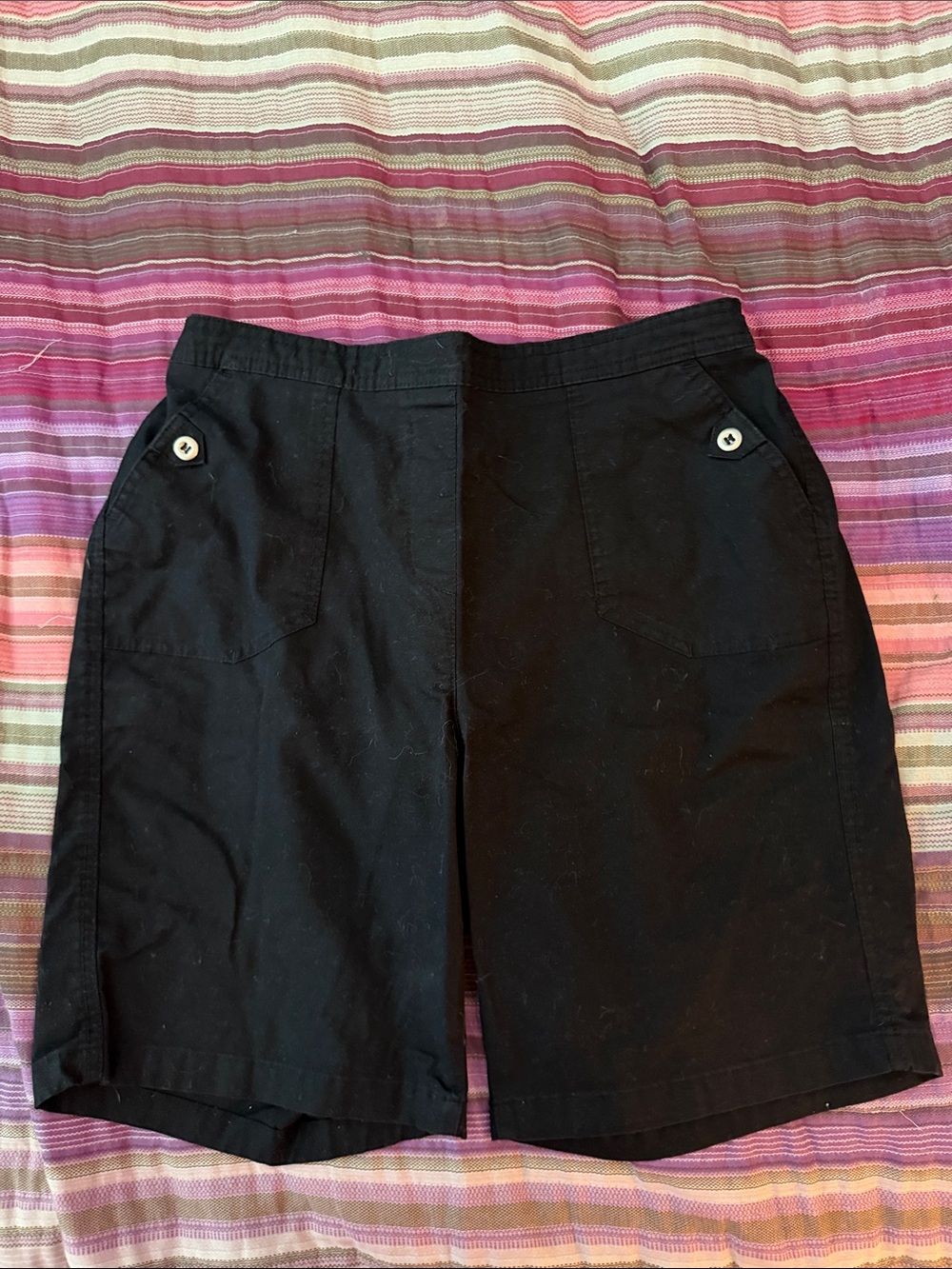 Allison Daley Black Button-Pocket Bermuda Shorts